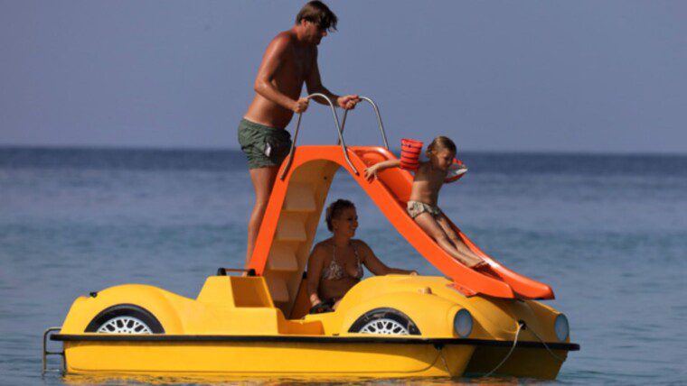 Pedal Boat With Slide Slider Image 2 Water Action Chania Platanias